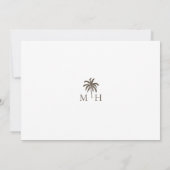 Watercolor Tropical Palm Trees Save The Date (Back)