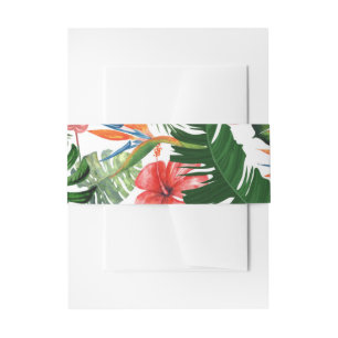 Watercolor Tropical Pattern Invitation Belly Band