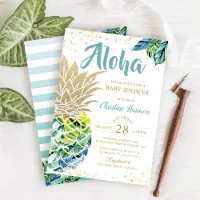 Pineapple baby shower hot sale invites