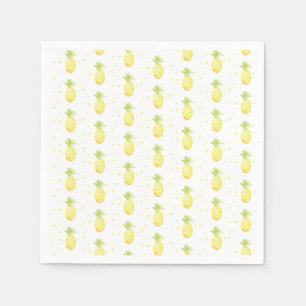 Watercolor Tropical Pineapple Geometrical Repeat Napkins