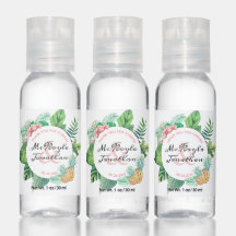 Watercolor Tropical Pineapple Orchid Wedding Favor