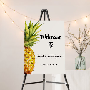 Watercolor Tropical Pineapple Welcome Foam Boards
