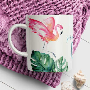Watercolor Tropical Pink Flamingo Coffee Mug