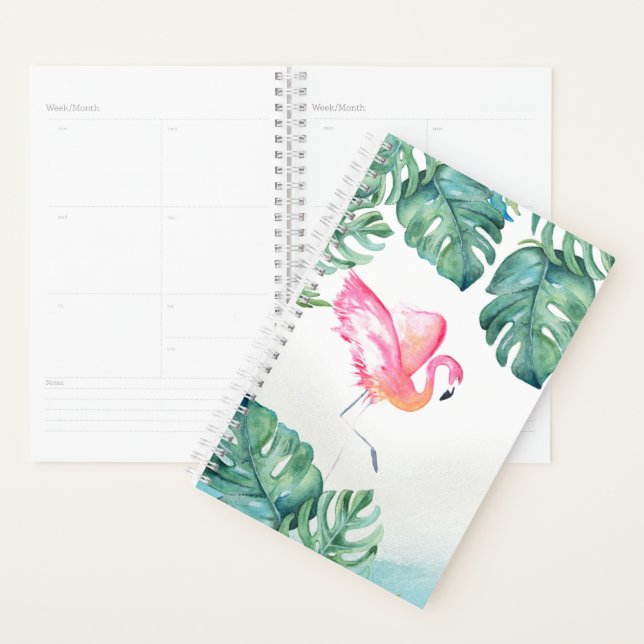 Watercolor Tropical Pink Flamingo Planner (Display)