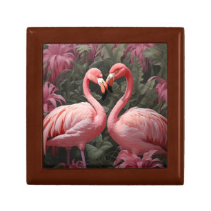 Watercolor Tropical Pink Flamingo Romance Gift Box