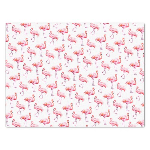 Watercolor Tropical Pink Flamingo Tissue Paper
