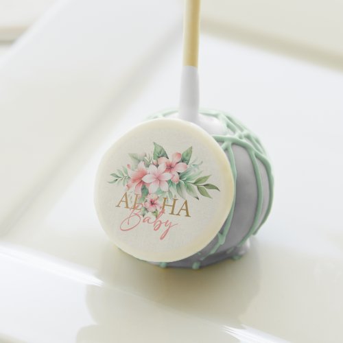 Watercolor Tropical Pink Floral Aloha Baby Shower Cake Pops