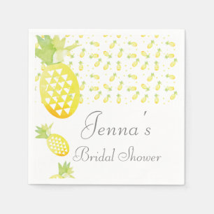 Watercolor Tropical Repeat Pineapple Napkins