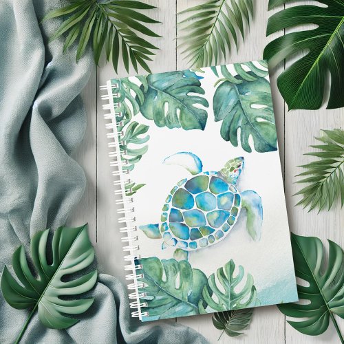 Watercolor Tropical Sea Turtle Planner