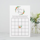 Watercolor Tropical Summer Beach Baby Shower Bingo (Standing Front)