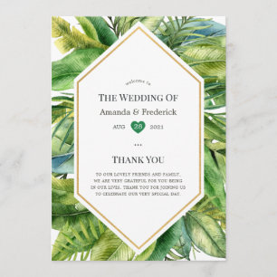 Watercolor Tropical Summer Beach Wedding Program