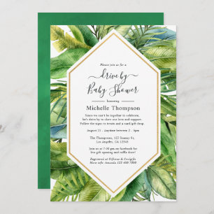 Watercolor Tropical Summer Drive By Shower Invitation