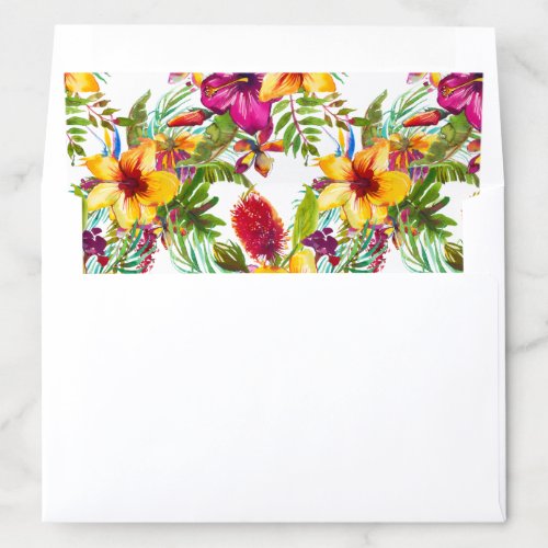 Watercolor Tropical Summer Floral Envelope Liner