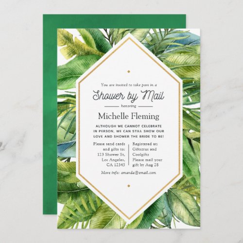 Watercolor Tropical Summer Shower by Mail Invitation