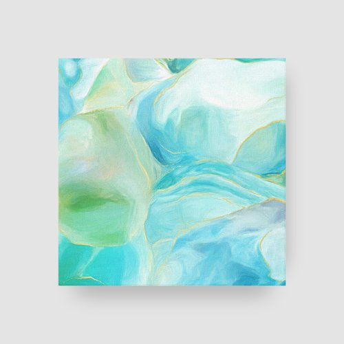 Watercolor Tropical Turquoise Abstract Gemstone   Canvas Print