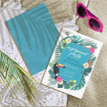 Watercolor Tropical W/toucan Engagement Teal Id577 Invitation at Zazzle