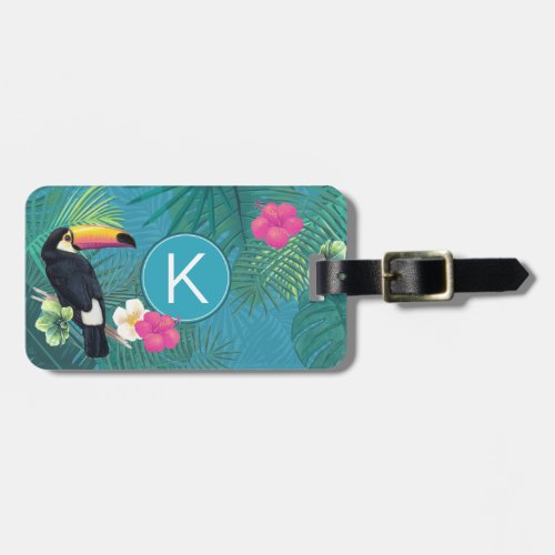 Watercolor Tropical wToucan Mr  Mrs Teal ID577 Luggage Tag