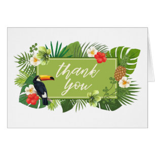 Watercolor Tropical w/Toucan Thank You Green ID577