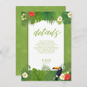 Watercolor Tropical Wedding Details Green ID577 Enclosure Card