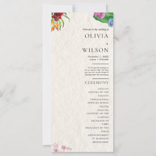 Watercolor Tropical Wedding Program