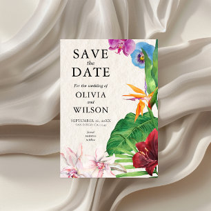 Watercolor Tropical Wedding Save The Date