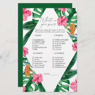 Watercolor tropical - What's in your purse game
