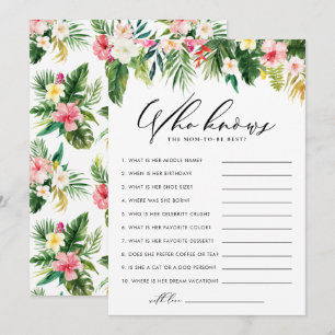 Watercolor Tropical Who Knows the Mom-to-Be Best Note Card