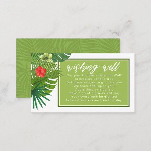 Watercolor Tropical Wishing Well V1 Green ID577 Enclosure Card