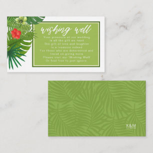 Watercolor Tropical Wishing Well V2 Green ID577 Enclosure Card