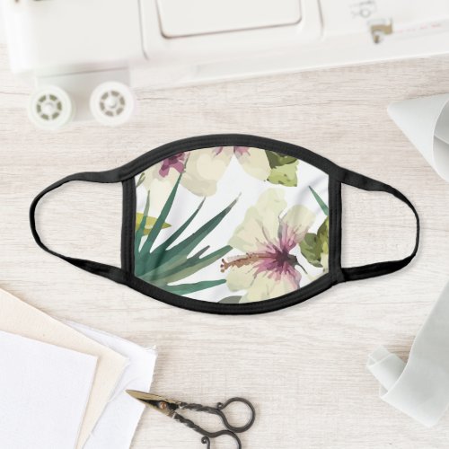 Watercolor Tropicalpattern White Face Mask