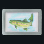 Watercolor Trout Belt Buckle<br><div class="desc">This Watercolor Trout  Belt Buckle features my watercolor painting of a rainbow trout.</div>