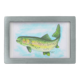 Watercolor Trout Belt Buckle