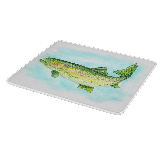 Watercolor Trout Cutting Board