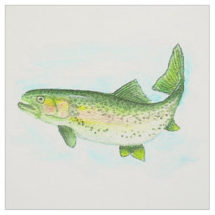 Watercolor Trout Fabric