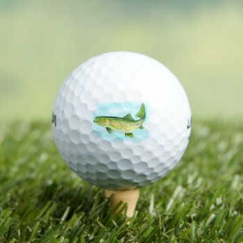 Watercolor Trout Golf Balls by Mousefx at Zazzle