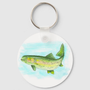 Watercolor Trout Keychain