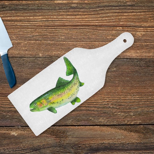 Watercolor Trout Paddle Cutting Board (Creator Uploaded)