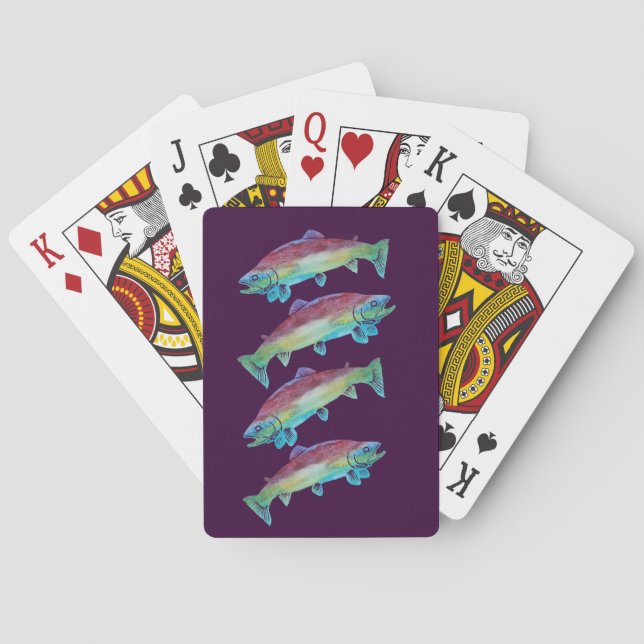 Watercolor Trout Poker Cards (Back)