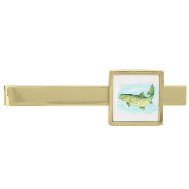 Watercolor Trout Tie Bar (Front)