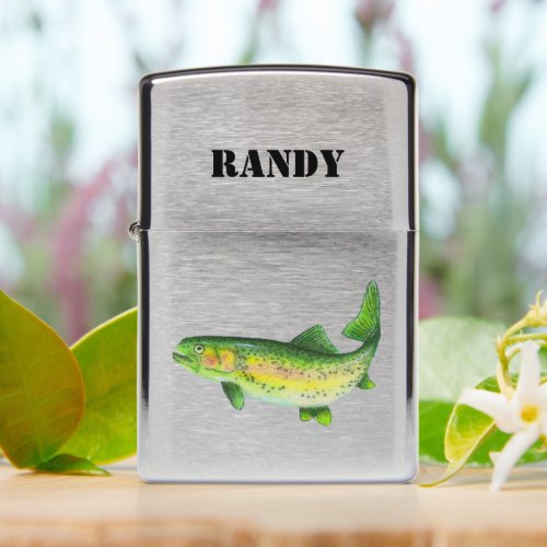 Watercolor Trout Zippo Lighter