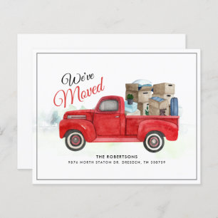 Watercolor Truck Moving New Address Announcement