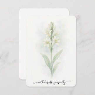 Watercolor Tuberose Sympathy Card