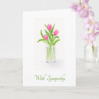 Watercolor Tulip Floral in Vase SYMPATHY