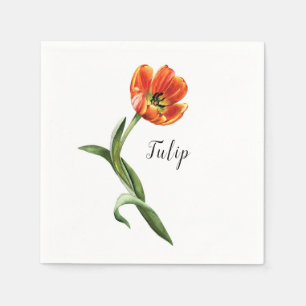 Watercolor Tulip Floral Napkins