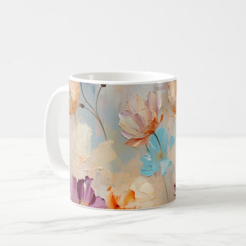 Watercolor Tulip Flowers Colorful Pattern Coffee Mug