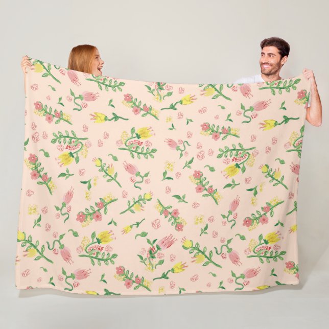 Watercolor Tulip Large Blanket (In Situ)