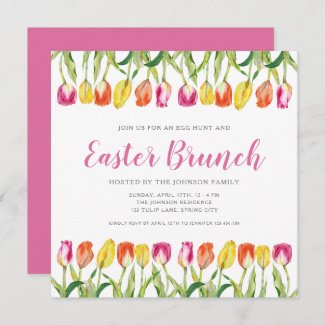 Watercolor Tulip Spring Easter Brunch & Egg Hunt