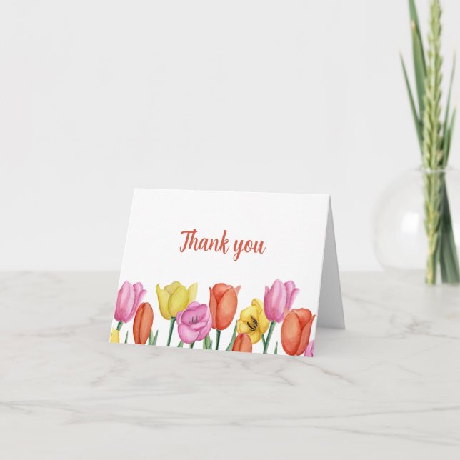 Watercolor Tulip Thank You Note (Front)