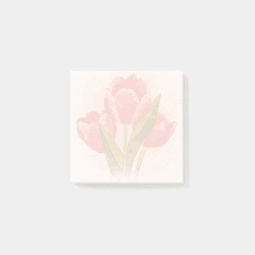 Watercolor Tulips 3x3 Post_it Notes