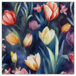 Watercolor Tulips (Abstract) Fabric